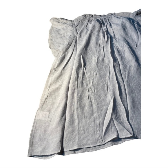 GRADE & Gather blue mist tiered ruffle sleeve blouse - Picture 7 of 15